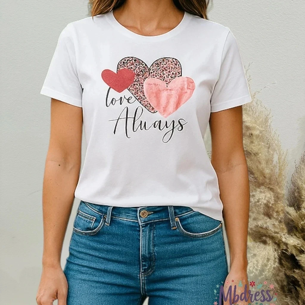 t-shirt voor dames met roze hart motief T34/38 – photo 2
